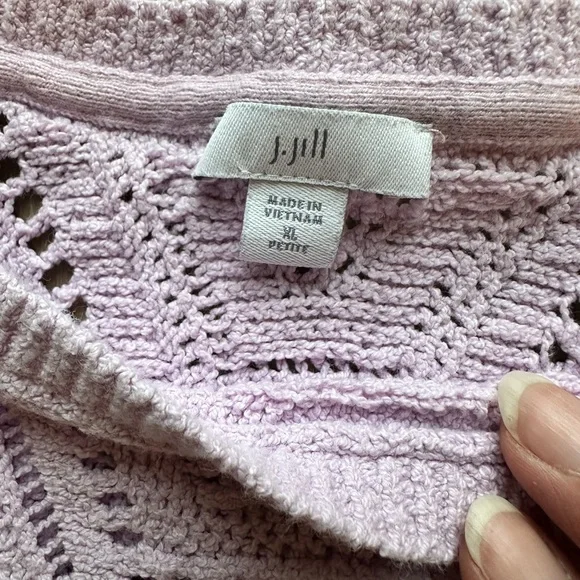 J. Jill Light Purple Geometric Sweater W/ 3/4 sleeves - XL Petite - Picture 5 of 7